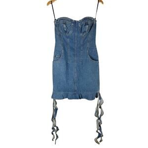 Another Mode by Bloomingdale’s Strapless Denim Mini Dress Size Small